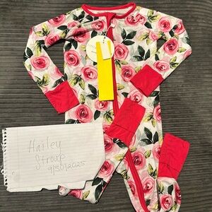 Little Sleepies Roses Footie